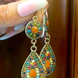 Dangle earrings mosaic tile look